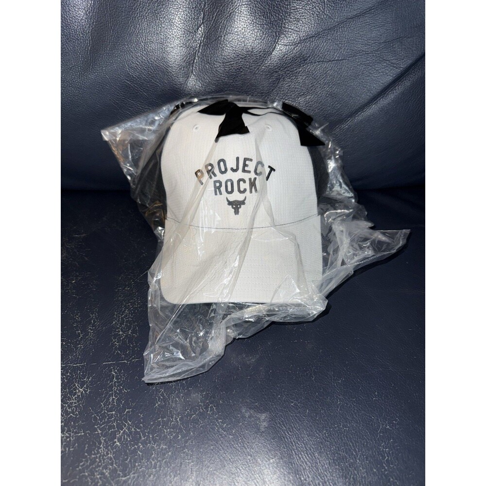 Under Armour Project Rock Trucker Snapback Hat White Black Size OSFM 1369815 100